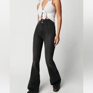 Free People Charcoal Flare Jeans